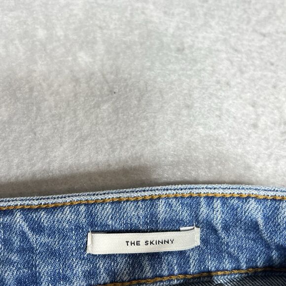 Zara Jeans Womens Size 8 Blue Skinny Leg Light Med Wash Cotton Denim With Slit - Picture 10 of 11